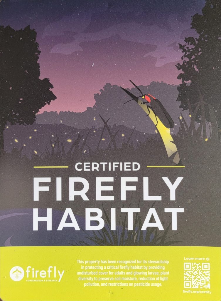 Certified Habitat Firefly sign
